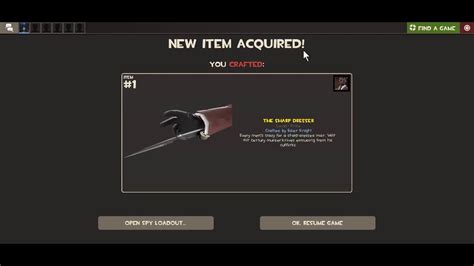 Tf2 Crafting The Sharp Dresser A 3rd Time Youtube