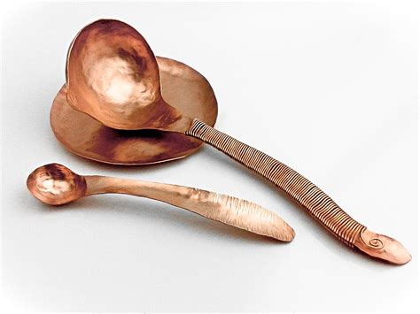 Hammered Copper Spoon Rest Saucer Featured In Magnolia