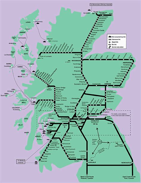 Scotland And Scotrail Train Rail Maps