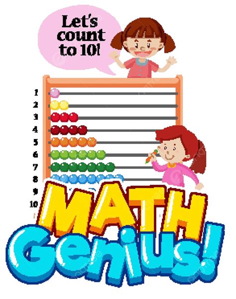 Mathematical Genius Font With Two Girls Tallying Numbers Vector