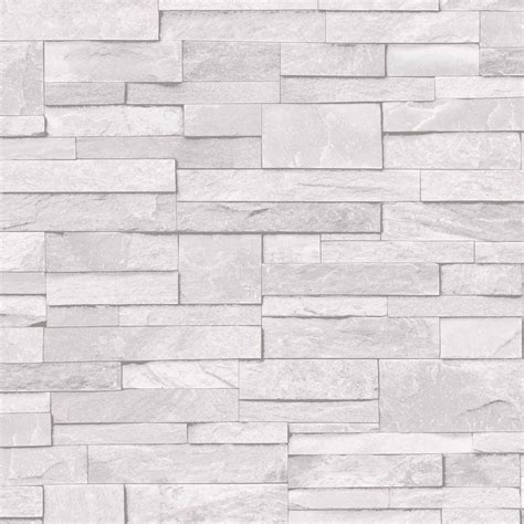 3d Slate Stone Brick Effect Wallpaper Washable Vinyl Stone Sand Grey