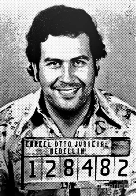 Pablo Escobar Iconic Black And White Mugshot Digital Art By Mugshot