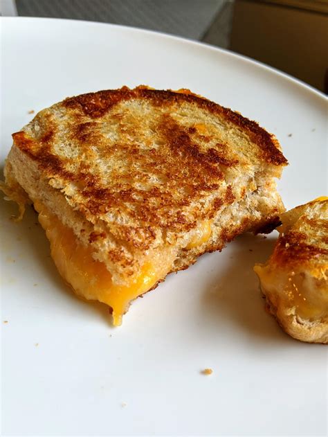Homemade Grilled Cheddar Cheese Sandwich On Homemade Honey Wheat