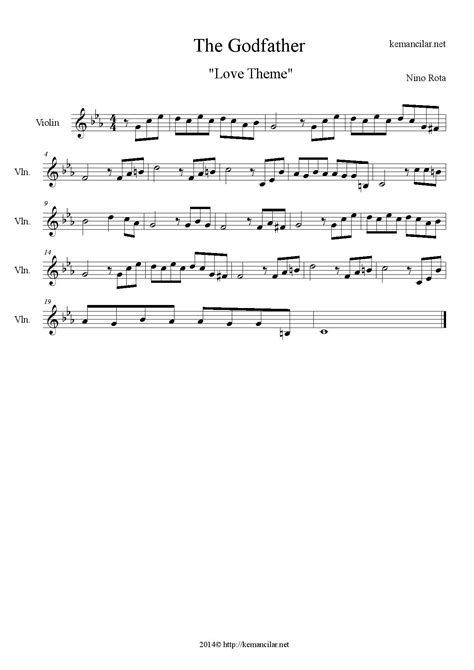 The treble clef or g clef is used for violin music. Godfather Violin Sheet Music | Free Sheet Music