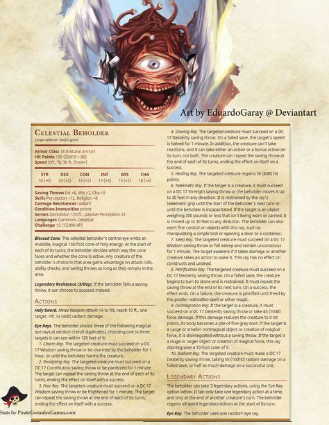 Celestial Beholder Dungeons And Dragons Homebrew Dnd Monsters Dandd
