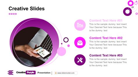 Creative Purple Powerpoint Template Slidemodel