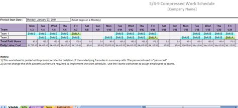 Compressed Work Schedule 5 4 9 Compressed Work Schedule