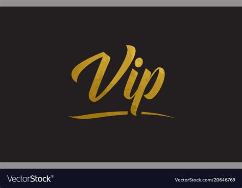Vip Gold Word Text Typography Royalty Free Vector Image
