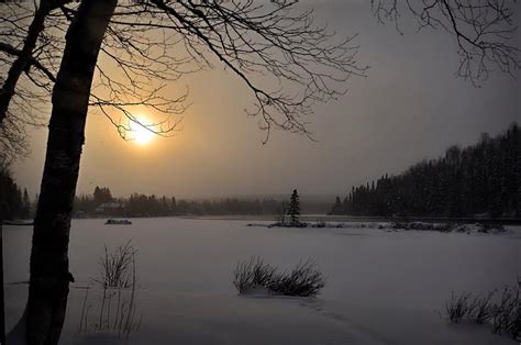 Winter Landscape Sunset Twilight Free Image Download