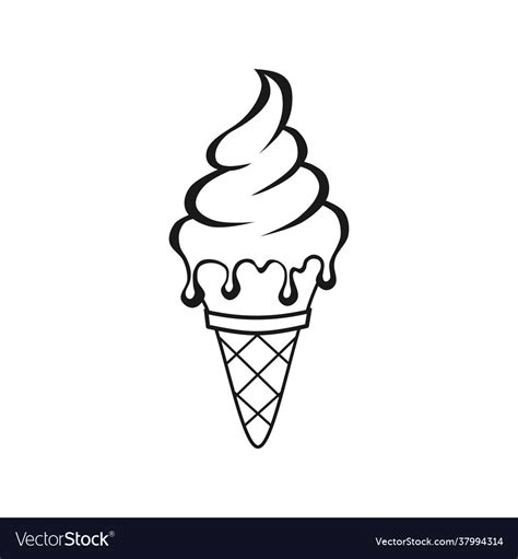 Ice Cream Outline Drawings Royalty Free Vector Image