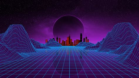 Hd Wallpaper Retrowave Synthwave Neon Ultrawide Grid Landscape