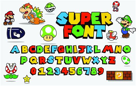 Super Mario Font Svg Mario Alphabet Svg Files Super Mario Etsy New