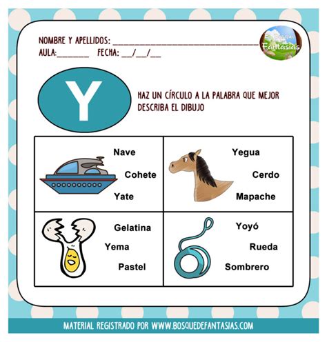 Vocabulario Letra Y Juegos Infantiles