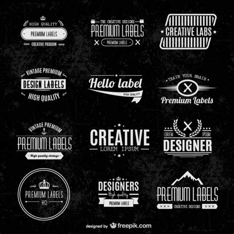 Premium Vector Typographic Labels Set