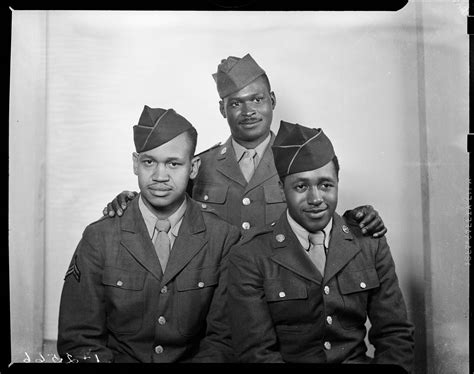 Group Portrait Of Three Men Wearing Us Army Uniforms Moustaches And