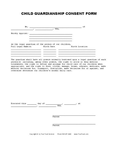 Free Printable Legal Guardianship Forms