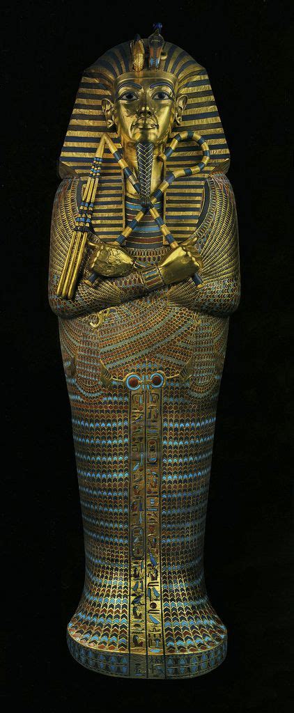 Tutankhamuns Second Coffin Gilt Wood Inlaid With Coloured Pastes