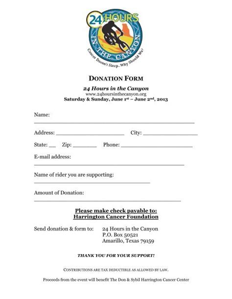 Printable Sponsorship Letter And Donation Form 24 Hours In The