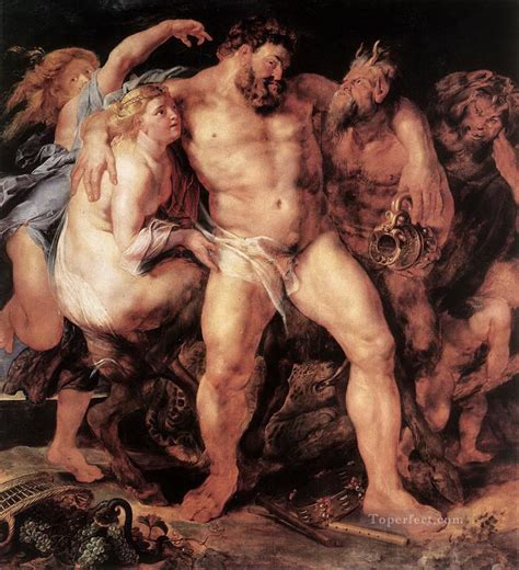 The Drunken Hercules Peter Paul Rubens Nude Painting In Oil For Sale