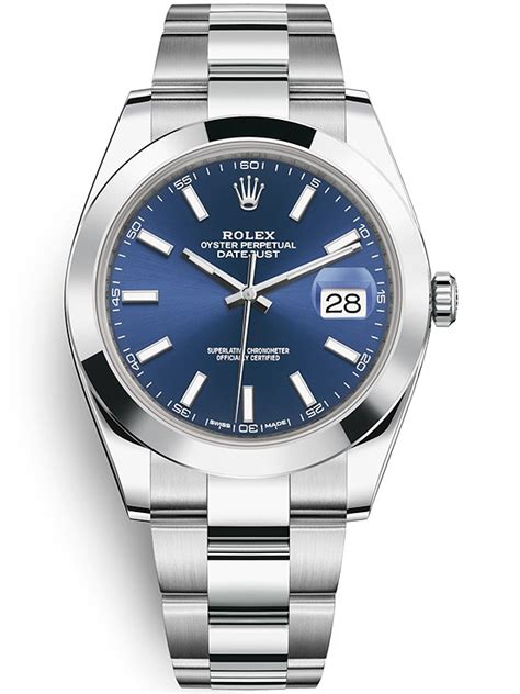126300 Rolex Datejust 41 Steel Blue Dial Smooth Oyster Watch