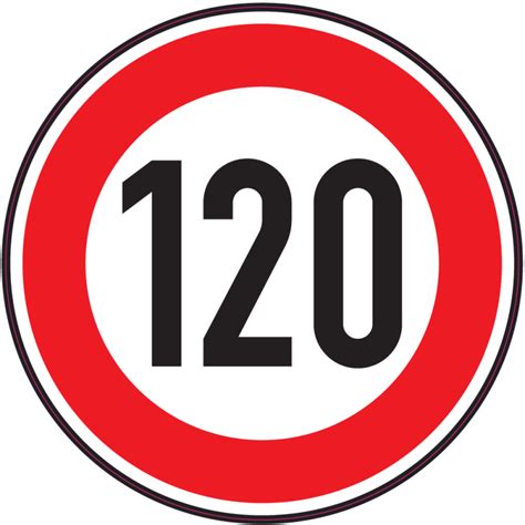 Panneau Interdiction Limite Vitesse 120kmh Mpa Déco