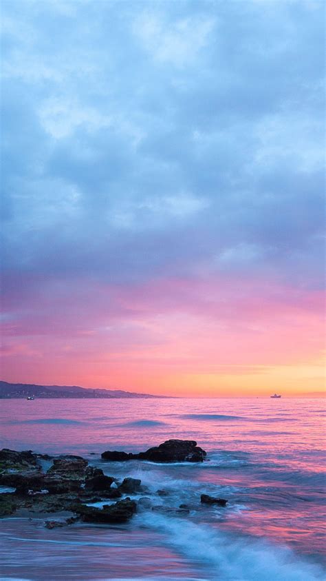 Ocean Sunset Pink Beach Wallpaper Nagle Dziecko