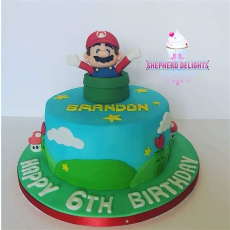 This mario and luigi birthday cake is a 10″ round white cake with butter cream frosting. Super Mario Birthday Cake » Birthday Cakes