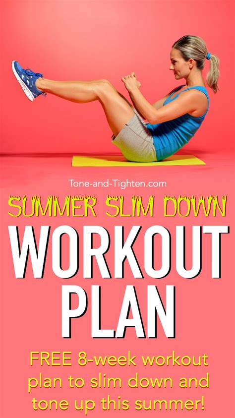 8 Week Summer Slim Down Workout Plan Tone And Tighten
