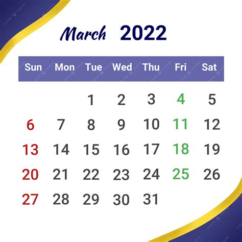 März 2022 Kalender Mit Elegantem Rand Kalender Kalender 2022 2022