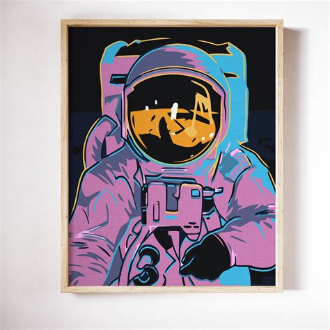 Astronaut Paint By Numbers Space Painting By Numbers Kit For Etsy
