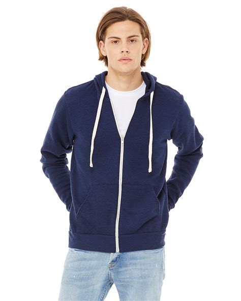 Bella Canvas Unisex Triblend Sponge Fleece Full Zip Hoodie