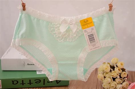 high quality cute japanese pure cotton breathable women solid color package hip bowknot lace