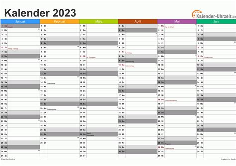 Jahreskalender 2023 Bw The Beste Kalender