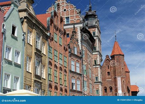 Colorful Facades Of Houses Of The Gdansk Old Town Poland Editorial