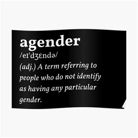 Agender Definition Poster For Sale By Allpride Redbubble