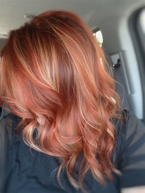 Sunset Copper Hair Color Strawberry Blonde Hair Color Copper Blonde