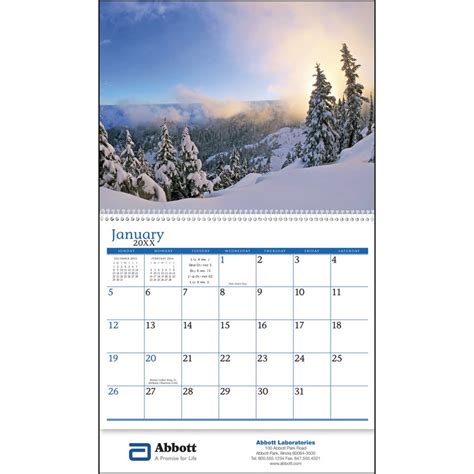 Custom Wall Calendar 12 Individual Monthly Images Drop Ad And Spiral