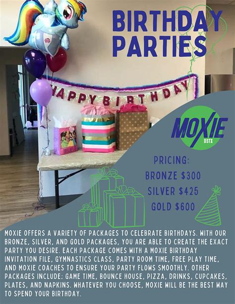 birthday parties moxie gymnastics