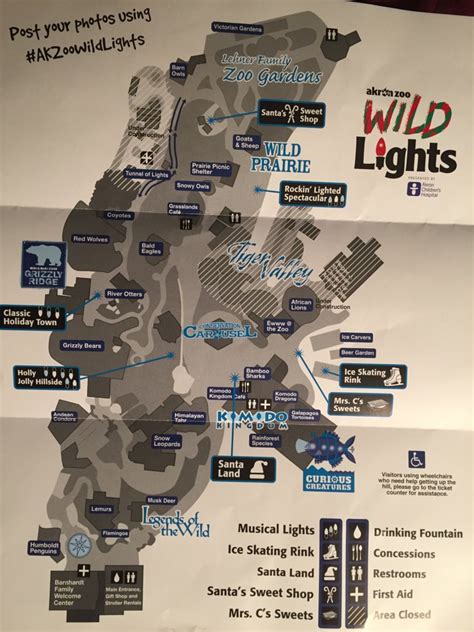 2018 Akron Zoo Wild Lights Map Zoochat