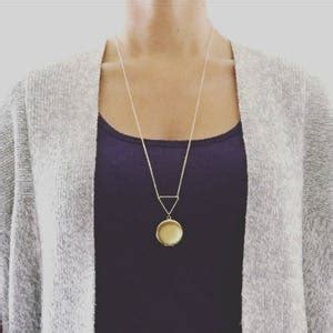 Modern Gold Locket Geometric Triangle Locket Gold Locket