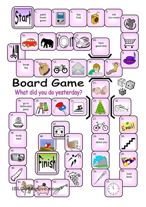 English Board Games Esl Board Games Learn English
