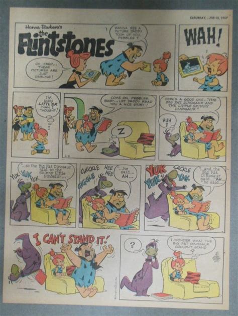 the flintstones sunday page by hanna barbera from 6 11 1967 tabloid size page comic books
