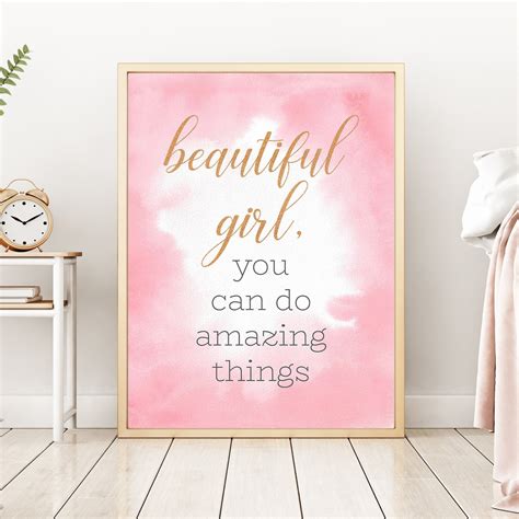 Beautiful Girl You Can Do Amazing Things Print Girls Room Wall Etsy