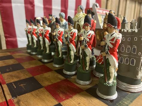 Revolutionary War Chess Board And Pieces