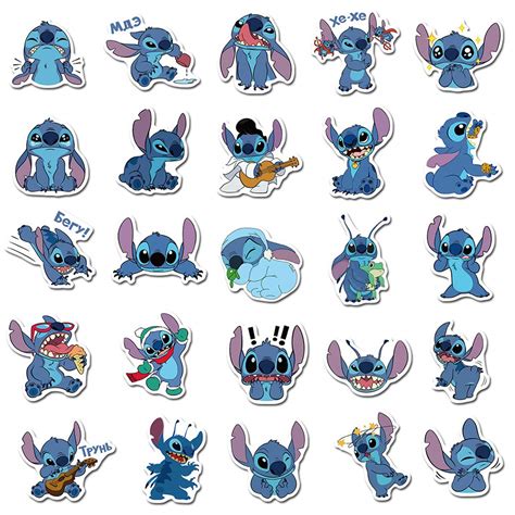 50pcs Lilo And Stitch Stickers Waterproof Vinyl Stickers For Water Bottle