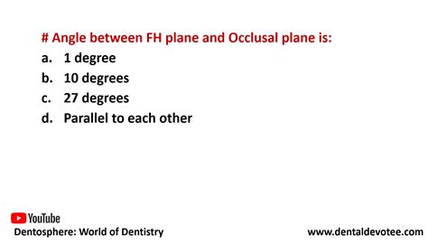 Dentosphere World Of Dentistry Angle Between Frankfort Horizontal