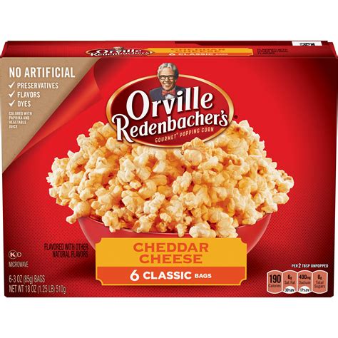 Orville Redenbachers Cheddar Cheese Microwave Popcorn 6 Ct 329 Oz