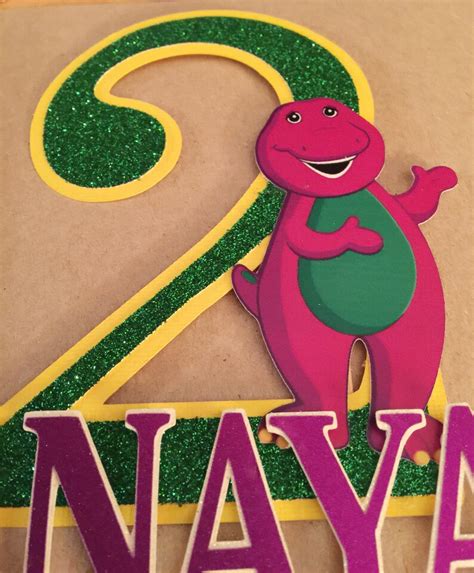 Barney And Friends Cake Topper Set Featuring Barney The Dinosaur And