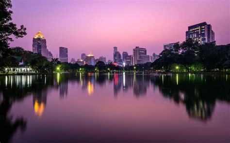 Pink Sunset Over Bangkok