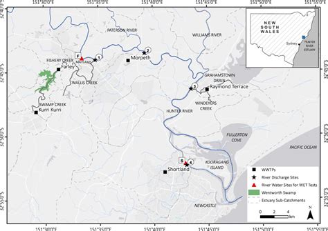 Hunter River Estuary Study Area And Wwtp River Discharge Sites For